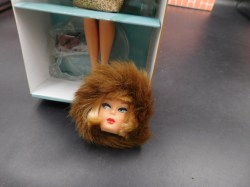 gold glamour barbie head a